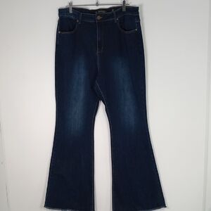 City Chic Denim Harley High Rise Flare Women's Dark Blue Jeans Size 20